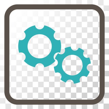 Gears'ı vektör simgesi bir çerçeve içinde