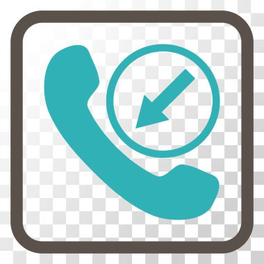 Gelen arama vektör simgesi bir çerçeve içinde