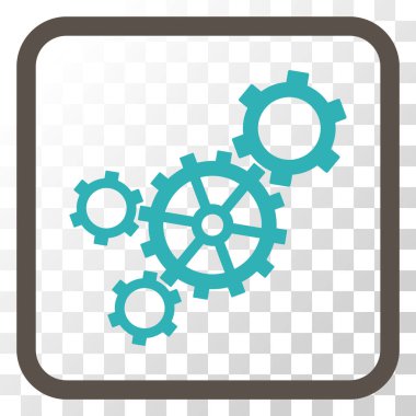 Mekanizması vektör simgesi bir çerçeve içinde