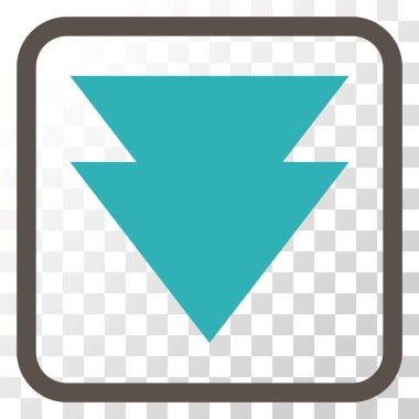 Vektör simgesi bir çerçeve içinde aşağı iner