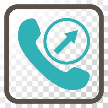 Giden arama vektör simgesi bir çerçeve içinde