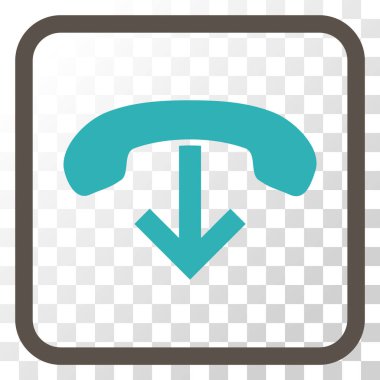 Vektör simgesi bir çerçeve içinde telefon asmak