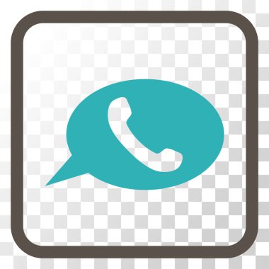 Telefon iletisi vektör simgesi bir çerçeve içinde