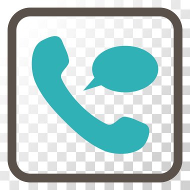 Telefon iletisi vektör simgesi bir çerçeve içinde