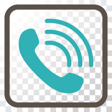 Telefon vektör simgesi bir çerçeve içinde