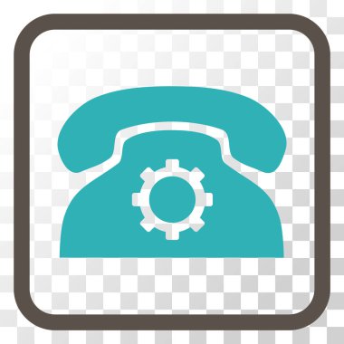 Telefon ayarları vektör simgesi bir çerçeve içinde