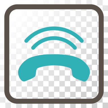 Telefon zil vektör simgesi bir çerçeve içinde