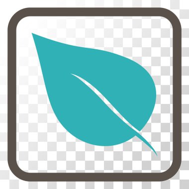 Bitki yaprak vektör simgesi bir çerçeve içinde