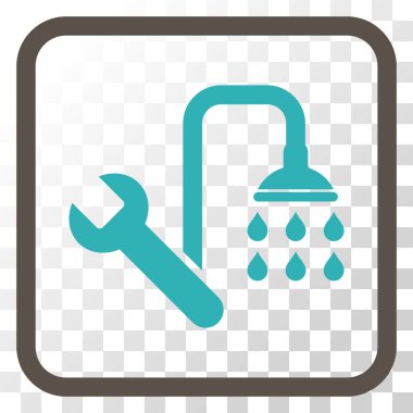 Sıhhi tesisat vektör simgesi bir çerçeve içinde