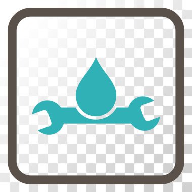 Sıhhi tesisat vektör simgesi bir çerçeve içinde