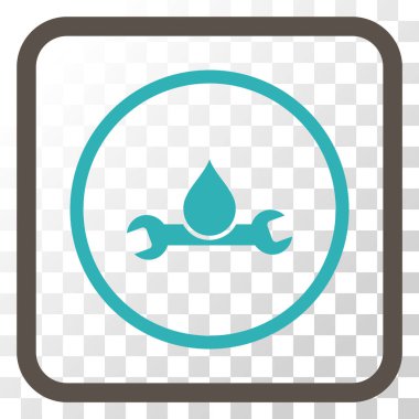 Sıhhi tesisat vektör simgesi bir çerçeve içinde