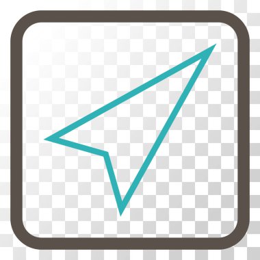 İşaretçiyi doğru yukarı vektör simgesi bir çerçeve içinde