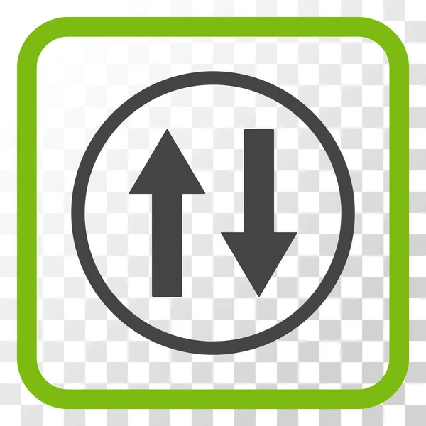 Svislé překlopení šipky vektorové ikony v rámečku — Stockový vektor