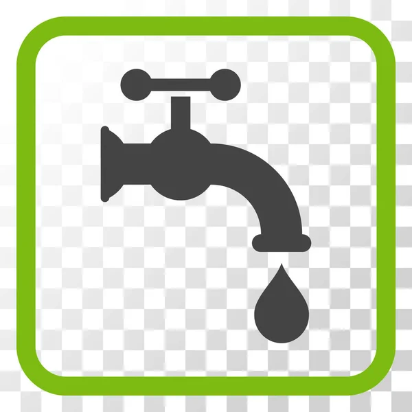 Water Tap Vector Icon In een Frame — Stockvector