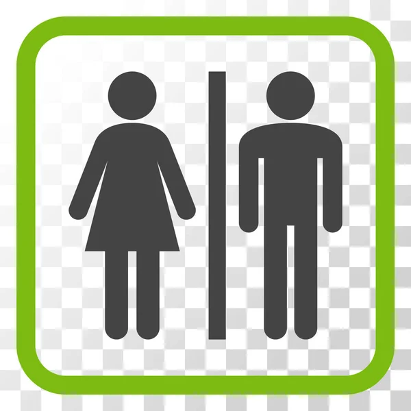 Wc Personen Vektor-Symbol in einem Rahmen — Stockvektor