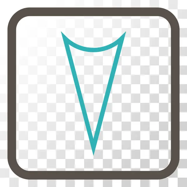 Arrowhead Down Vector Icon In a Frame — Stock Vector