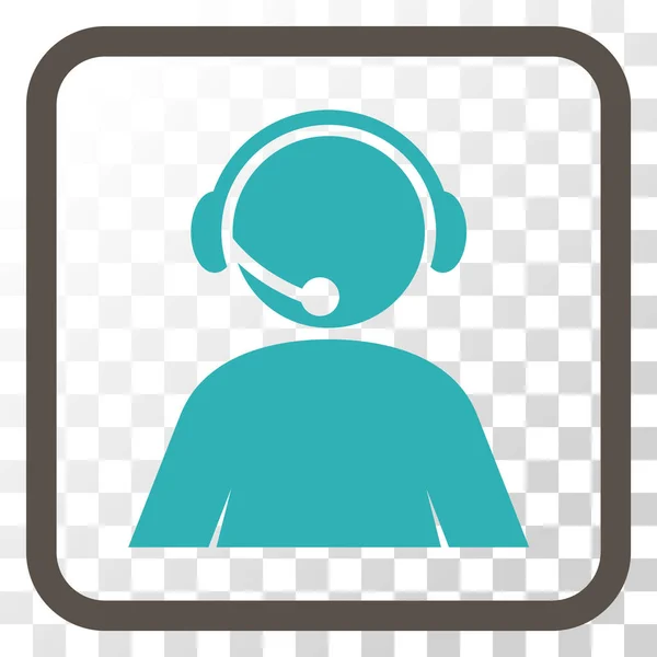 Call Center Operator Vector Icon In een Frame — Stockvector