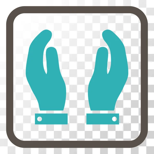 Cuidados mãos vetor ícone em uma moldura — Vetor de Stock
