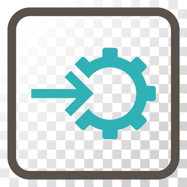 Cog Integration Vector Icon In a Frame — Stock Vector