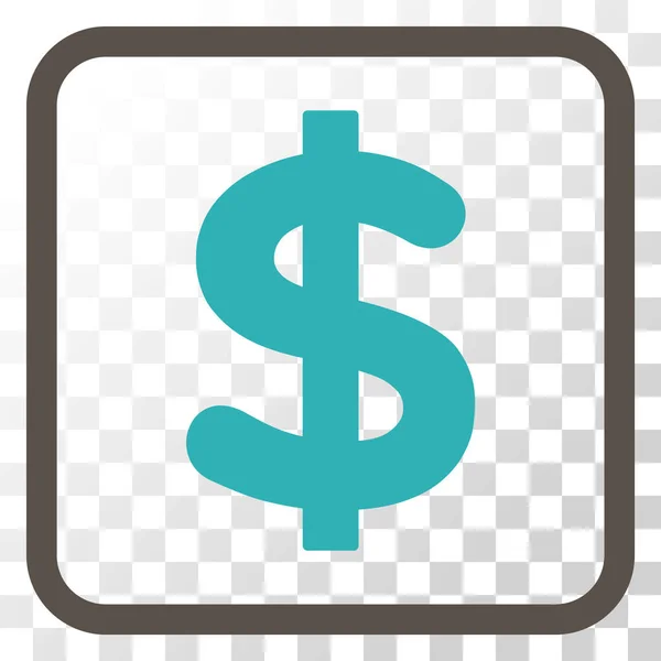 Δολάριο εικονίδιο του φορέα σε ένα πλαίσιο — Διανυσματικό Αρχείο