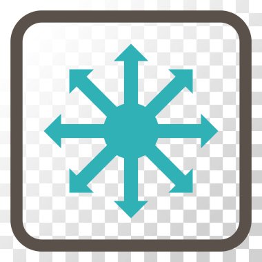 Radyal oklar bir çerçeve içinde simge vektör