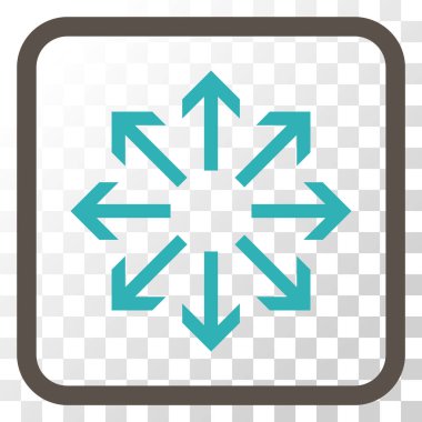 Radyal oklar bir çerçeve içinde simge vektör