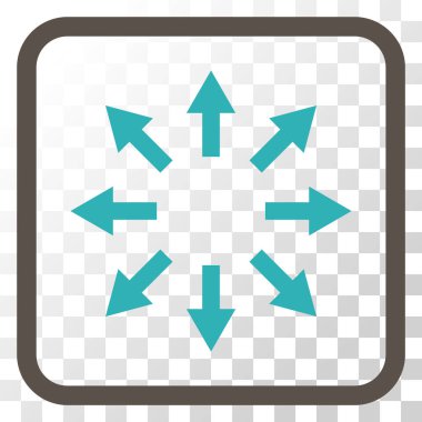 Radyal oklar bir çerçeve içinde simge vektör
