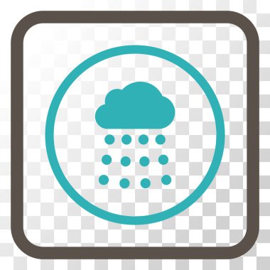 Yağmur bulutu vektör simgesi bir çerçeve içinde