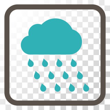 Yağmur bulutu vektör simgesi bir çerçeve içinde