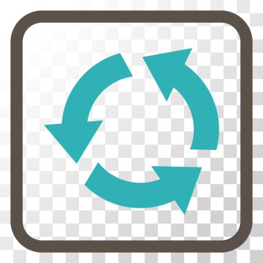 Geri dönüşüm vektör simgesi bir çerçeve içinde