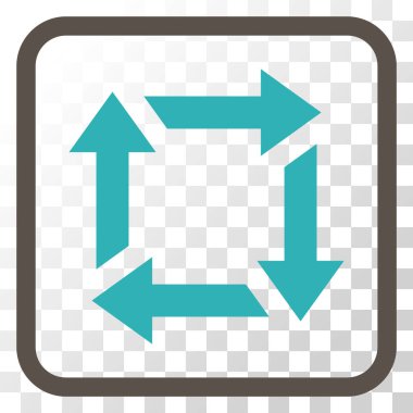 Geri dönüşüm vektör simgesi bir çerçeve içinde