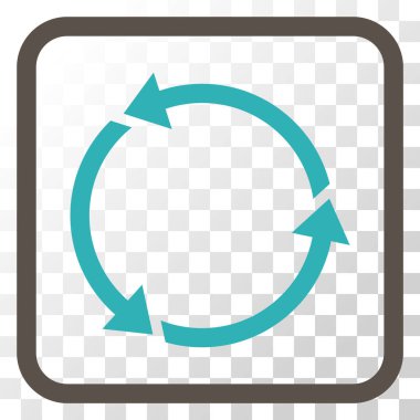 Geri dönüşüm vektör simgesi bir çerçeve içinde