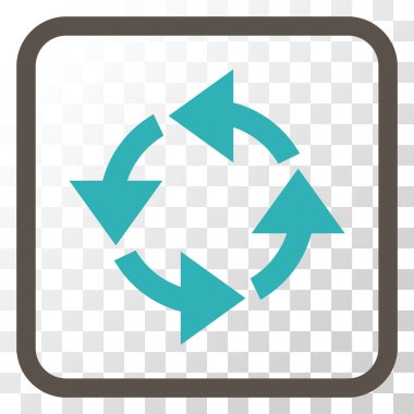 Geri dönüşüm vektör simgesi bir çerçeve içinde