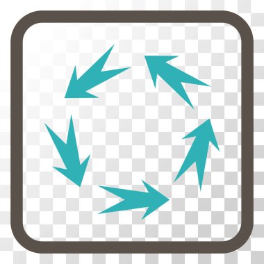 Döndürme vektör simgesi bir çerçeve içinde