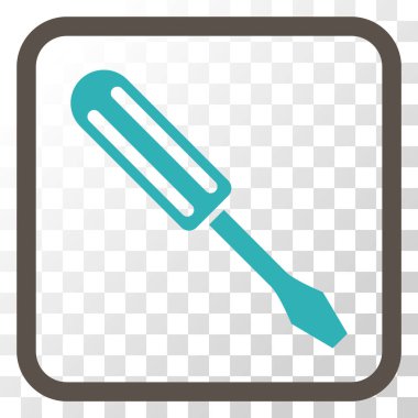 Tornavida vektör simgesi bir çerçeve içinde