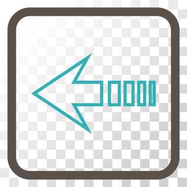 Sol vektör simgesi bir çerçevede göndermek