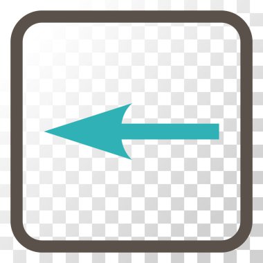 Keskin ok sol vektör simgesi bir çerçeve içinde