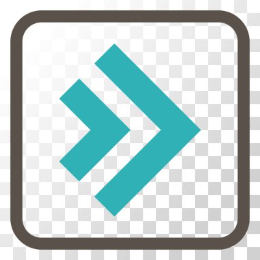 Üst karakter doğru vektör simgesi bir çerçeve içinde