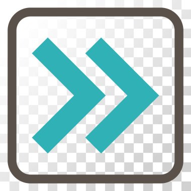 Üst karakter doğru vektör simgesi bir çerçeve içinde