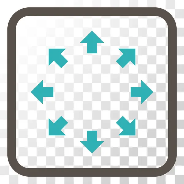 Icône vectorielle de flèches radiales dans un cadre — Image vectorielle