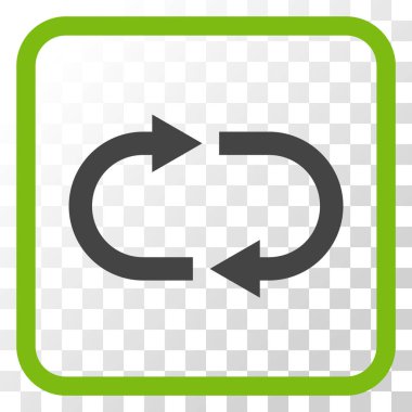 Geri dönüşüm vektör simgesi bir çerçeve içinde