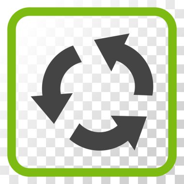 Geri dönüşüm vektör simgesi bir çerçeve içinde