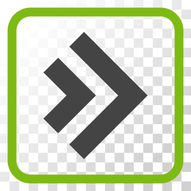 Üst karakter doğru vektör simgesi bir çerçeve içinde