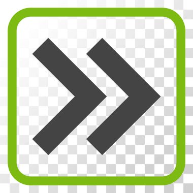 Üst karakter doğru vektör simgesi bir çerçeve içinde