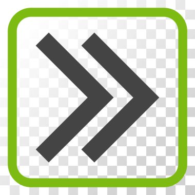 Üst karakter doğru vektör simgesi bir çerçeve içinde