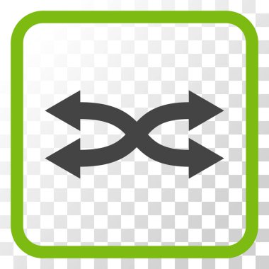 Shuffle okları yatay vektör simgesi bir çerçeve içinde