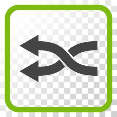 Shuffle oklar sol vektör simgesi bir çerçeve içinde