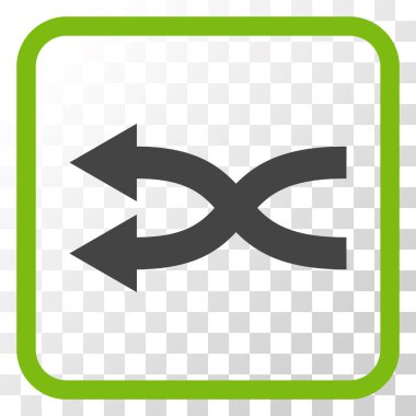 Shuffle oklar sol vektör simgesi bir çerçeve içinde