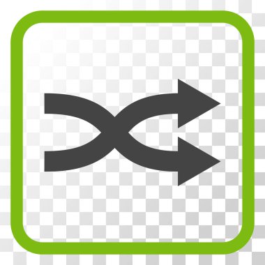 Shuffle okları doğru vektör simgesi bir çerçeve içinde