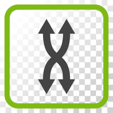 Shuffle okları dikey vektör simgesi bir çerçeve içinde